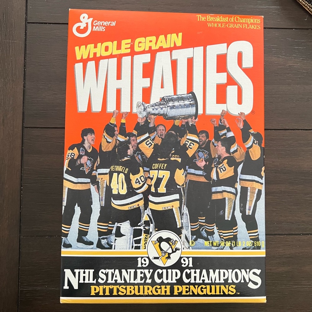 Vintage Wheaties Pittsburgh Penguins 1991
NHL Stanley Cup Champions. Empty Box.